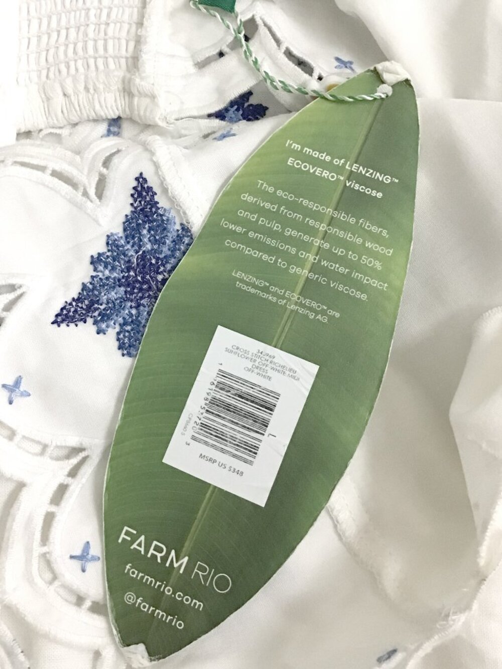 Farm Rio Embroidered Linen-Blend Midi Dress - Picture 15 of 16